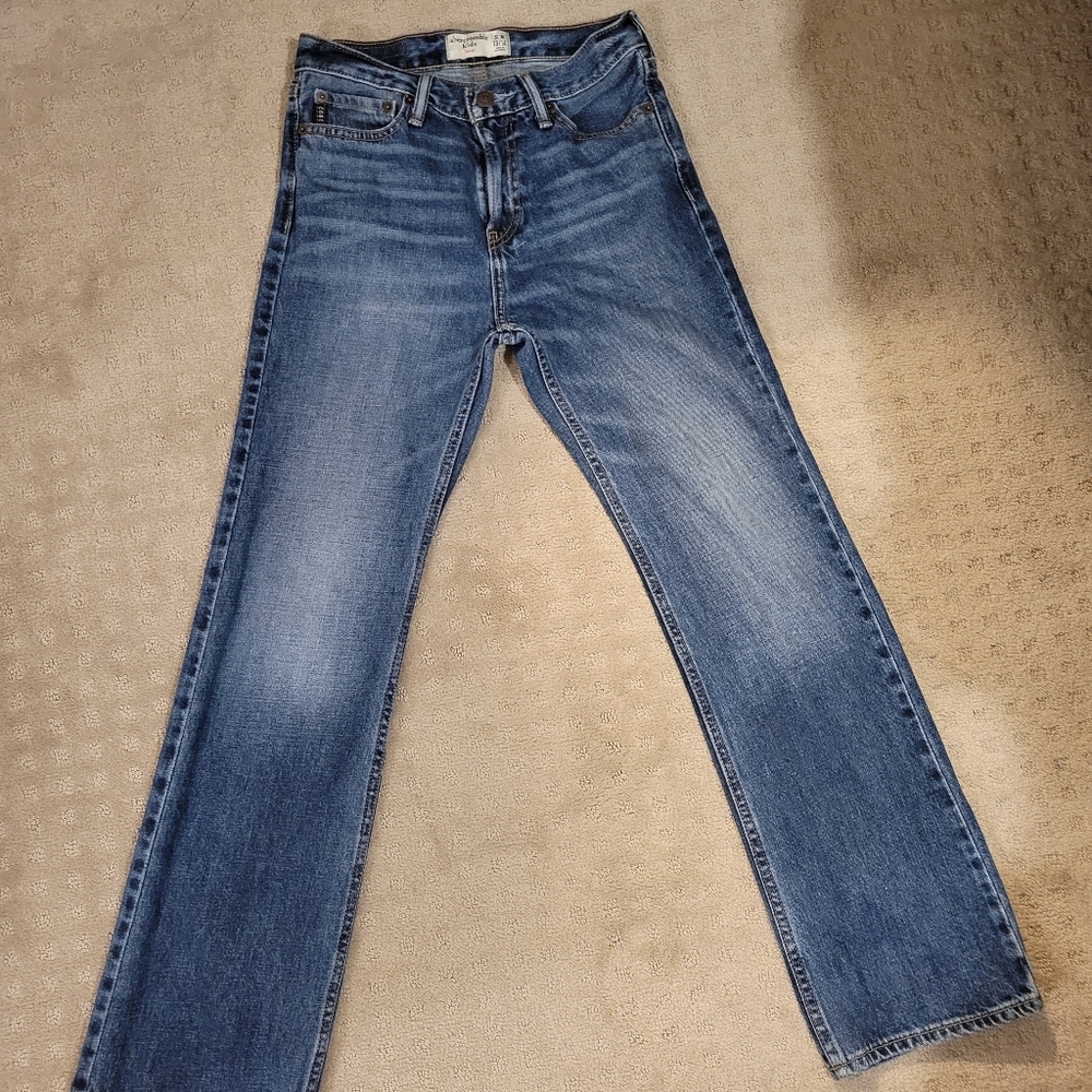 Abercrombie kids medium wash boys slim bootcut jeans 13/14
